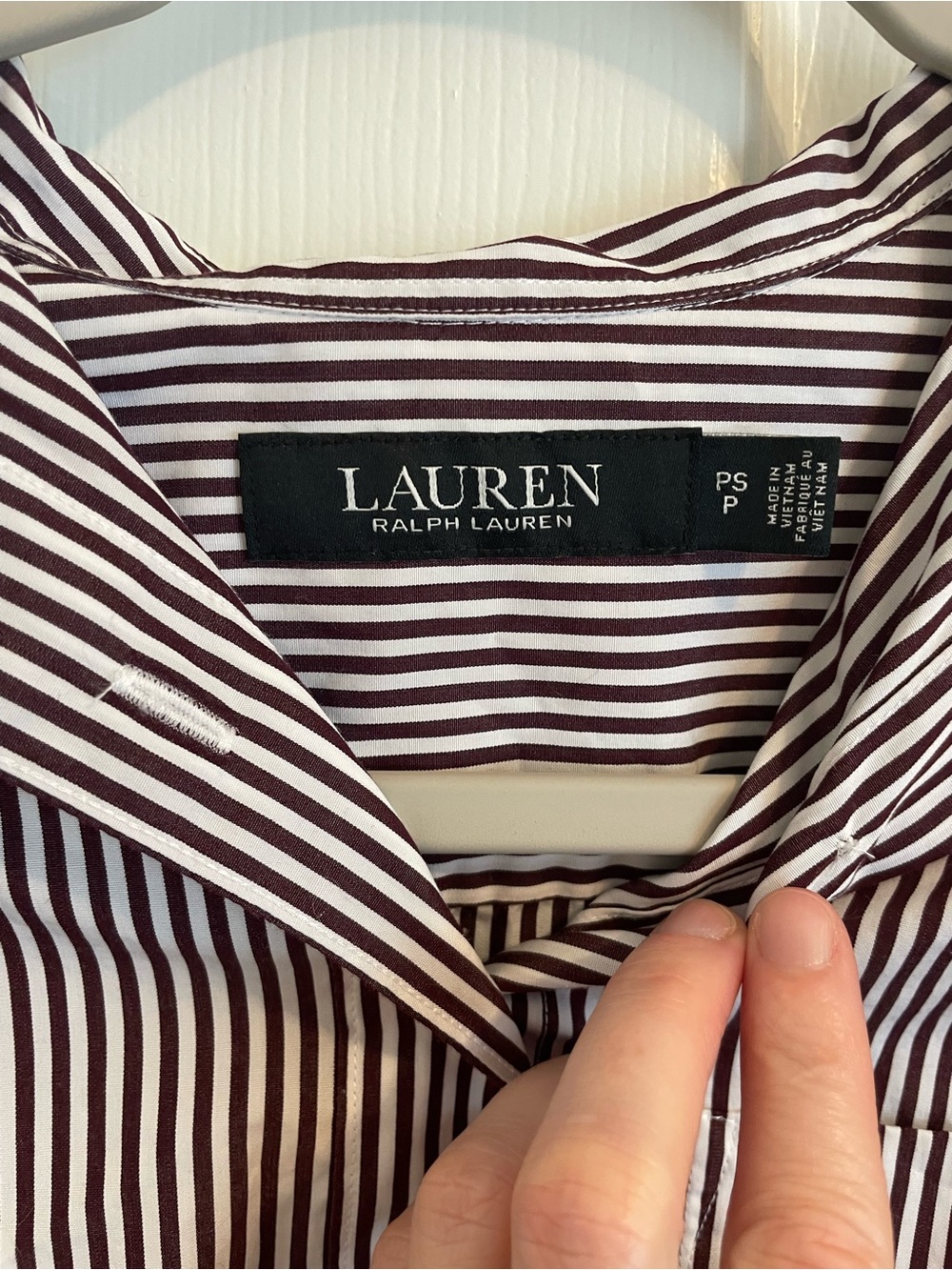 Lauren Ralph Lauren Brown Striped Button Down Shirt Classic Careerwear Woman’s S